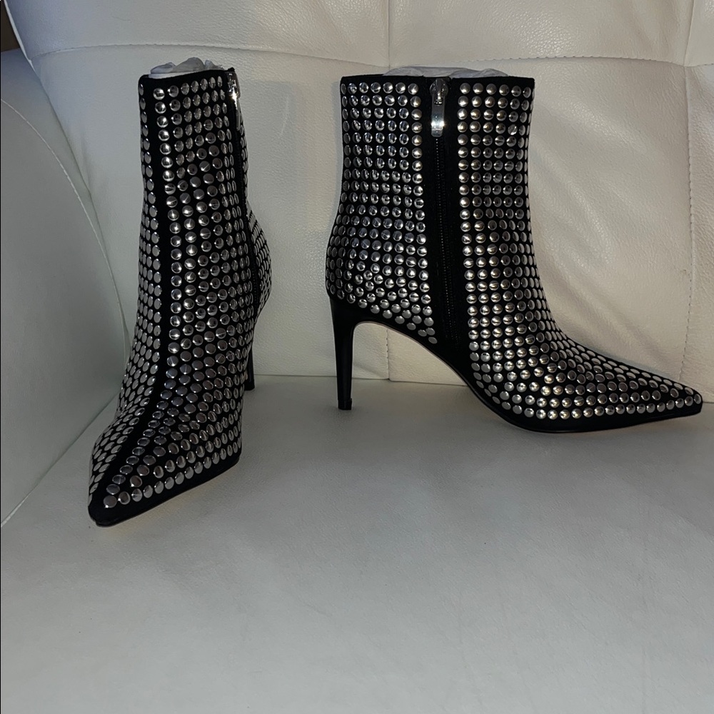 Nine West Metallic Studded Ankle Boots